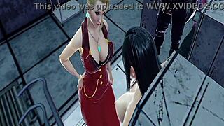 Tifa's big tits suffer under Ocelot's machine?