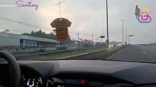 Almost Caught By Husband's Cuckold In Car With Giant Cock