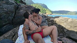 monster cock banging soraya castro's big ass pussy on public beach