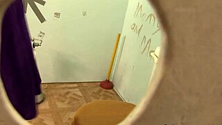 Horny amateur sucks dick through hole with rough deepthroat!