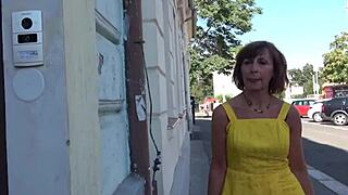 Watch granny get sprinkled in group sex at the club!