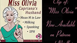 miss olivia humiliates with spanking and milking in mother-in-law roleplay