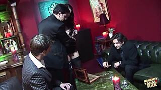 Another Sexy Bitch Fucked By Many Guys In Dimmed Room With Cum In Mouth?