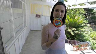 Rough stud makes stevie foxx gag on cock