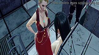 Tifa's big tits suffer under Ocelot's machine?