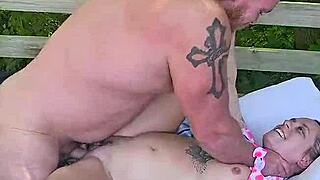 cockwarming wife interrupts nap for outdoor pounding