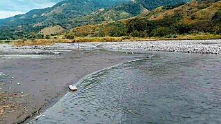 Risky passionate blowjob in outdoor nature