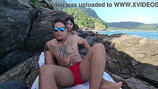 monster cock banging soraya castro's big ass pussy on public beach