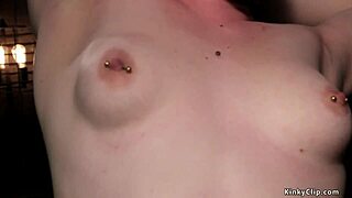 Blonde Slave Tied Up in Rough Bondage with Dildo Toys!