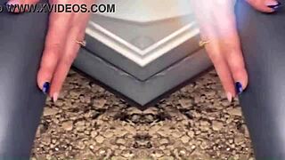 In this casual scene, the tall curvy housewife gets slapped and talks dirty during orgasm