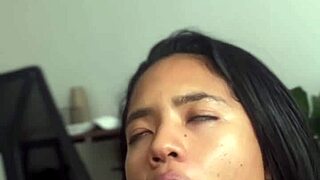 The amateur couple Nysdel shares deep and sloppy intimate moment with licking and swallowing.