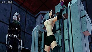 Tifa's big tits suffer under Ocelot's machine?