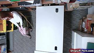 20yo Redhead Shoplifter Gets Fucked Hard By Store Officer In Office