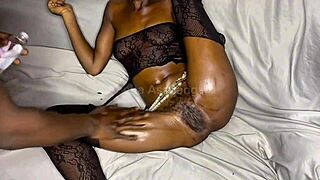 Big Black Dick Intensely Fucked Me On The Couch With Gaping And Cum