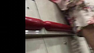 in the store, a hot granny gets spied on with upskirt views.