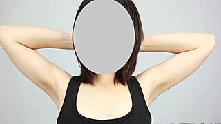 Japanese girl shows her armpit for fetish lovers.