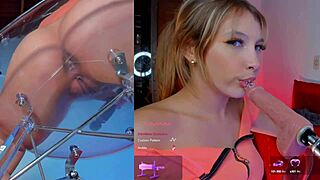 Colombian girl enjoys machine sucking and vibrator fingering her pussy to orgasm