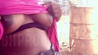 Up Skirt Playing with African Teen Slut at Park!