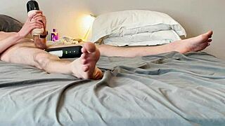 I spent a long time masturbating sucking on a vibrating blowjob toy and getting my balls and prostate vibrated