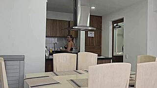 The horny blonde MILF sucks my cock because her husband owes three months rent.