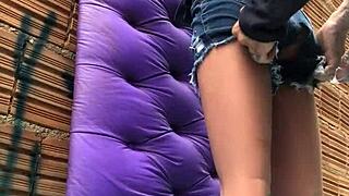 Eating the married woman's ASS in the favela with sex toy