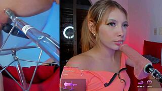 Colombian girl enjoys machine sucking and vibrator fingering her pussy to orgasm