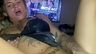 horny goth slut fucks her tight ass with big tits