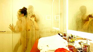 Cheating with big black cock in shower fucking