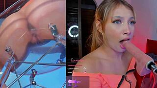 Colombian girl enjoys machine sucking and vibrator fingering her pussy to orgasm