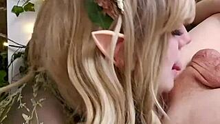 kimmi the rimming elf cleans asshole before swallowing cum load 😈