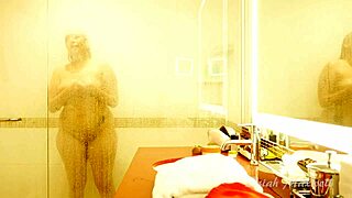 Cheating with big black cock in shower fucking