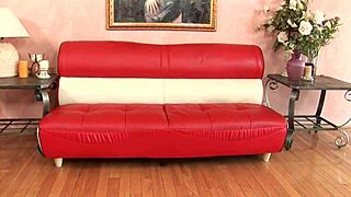 Mature blonde in fishnets deepthroats and fucks guy hard!