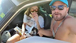 i'm a teen giving risky blowjob to my boyfriend. on a camping trip.