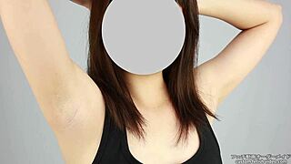 Japanese girl shows her armpit for fetish lovers.