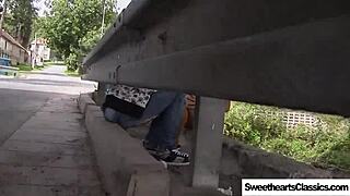 Lesbian Amateurs Play Naked Outside In Retro Style