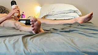 I spent a long time masturbating sucking on a vibrating blowjob toy and getting my balls and prostate vibrated