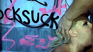 Hannah Harper gives a beautiful blowjob in stockings and lingerie