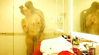 Cheating with big black cock in shower fucking