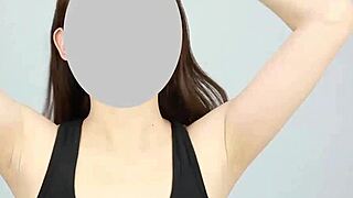 Japanese girl shows her armpit for fetish lovers.