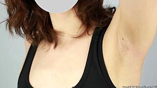 Japanese girl shows her armpit for fetish lovers.
