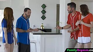 Familyorgasm - teen 18+s hanging with stepdad to learn baseball