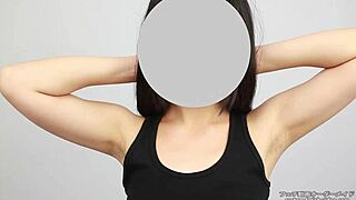 Japanese girl shows her armpit for fetish lovers.