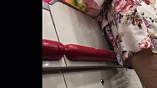 in the store, a hot granny gets spied on with upskirt views.