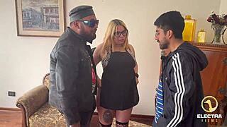 servant venezuelan blonde with big tits fucked by old man and his son debut