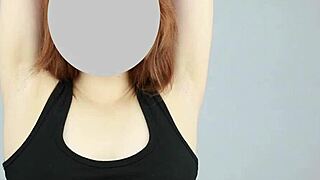 Japanese girl shows her armpit for fetish lovers.