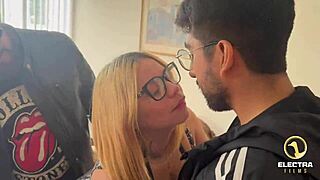 servant venezuelan blonde with big tits fucked by old man and his son debut