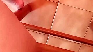 Watch this brunette relax slowly on her pregnant pussy