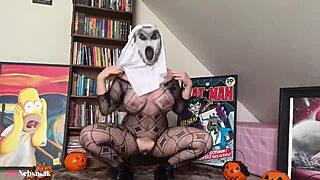 Blonde Elis Nebsniak Fantasizes Halloween, Masturbates To Orgasm