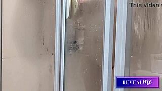 hot italian milf plays with tits and pussy in the shower