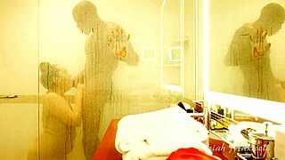 Cheating with big black cock in shower fucking